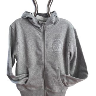 FELPA ADULTO GRIGIO CON ZIP E LOGO RICAMATO
