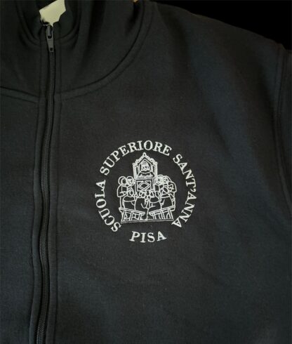 FELPA ADULTO BLU CON  ZIP E LOGO RICAMATO - immagine 2