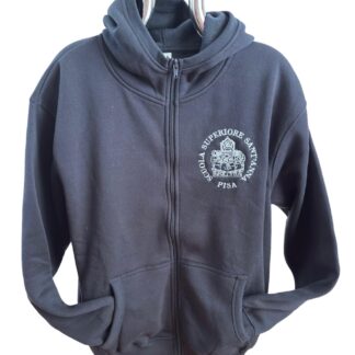 FELPA ADULTO BLU CON  ZIP E LOGO RICAMATO